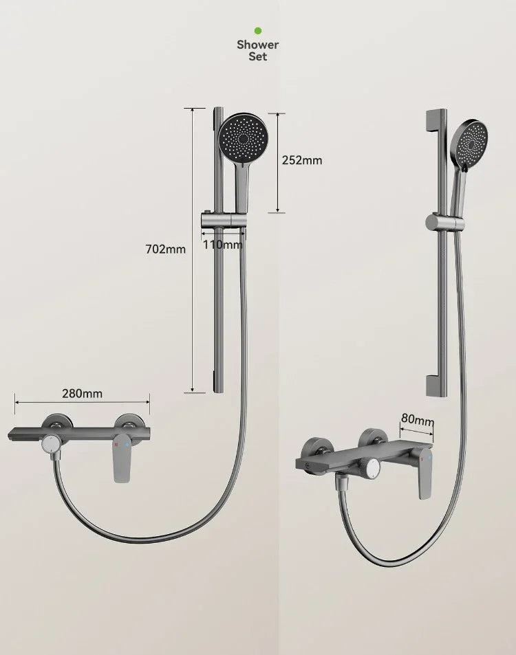 Two Ways Water Outlet Bathroom Shower System Wall