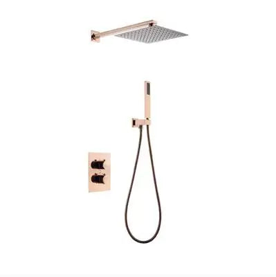Tuqiu Bathroom Shower Rose Gold Square Rainfall Shower