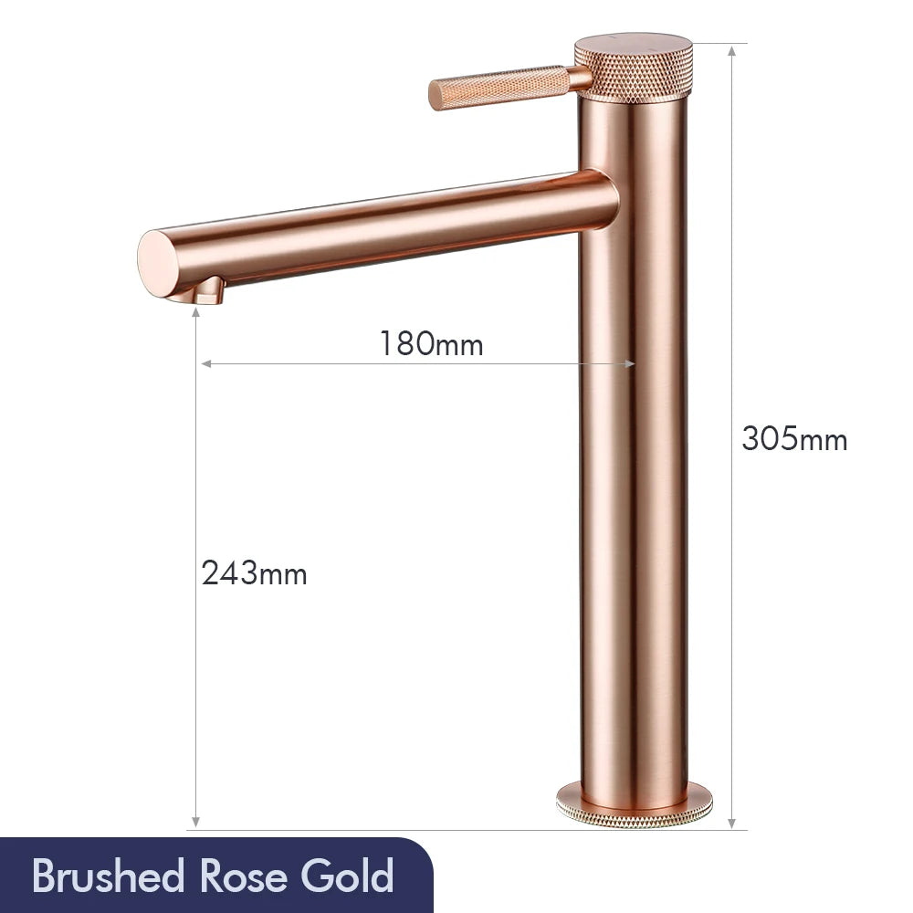Solid Brass Gold Basin Faucet Hole Handle Cold