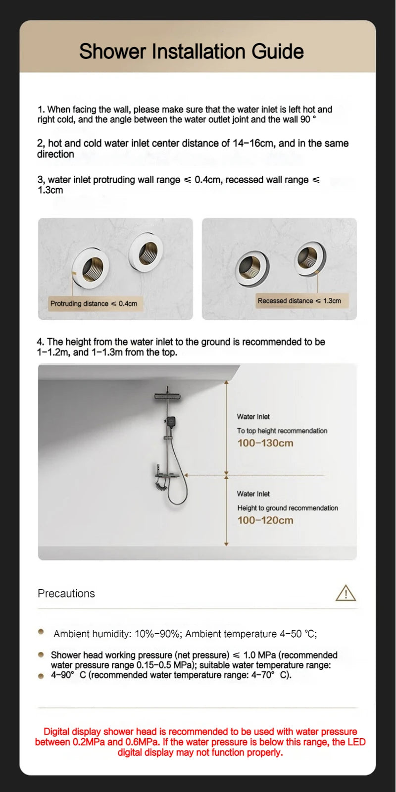 Grey Shower Four-Function Smart Digital Display Shower System