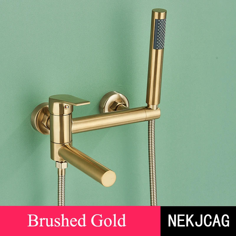 Bathtub Faucet Brass Wall Mounted Bathroom Shower Mixer
