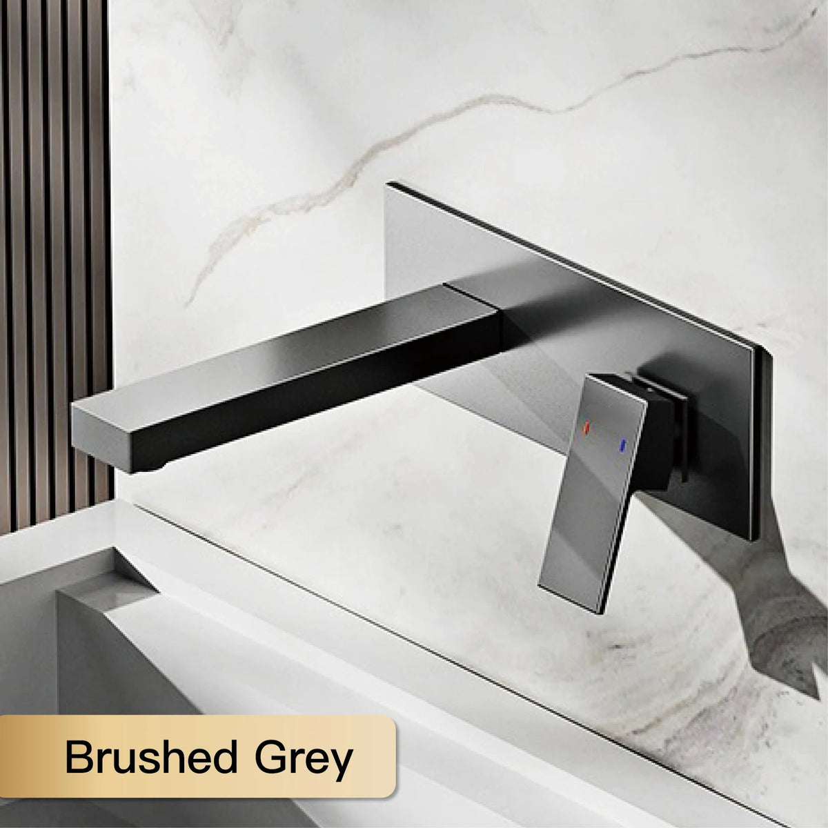 Luxury Brass Black Bathroom Simple Faucet Wall Mounted