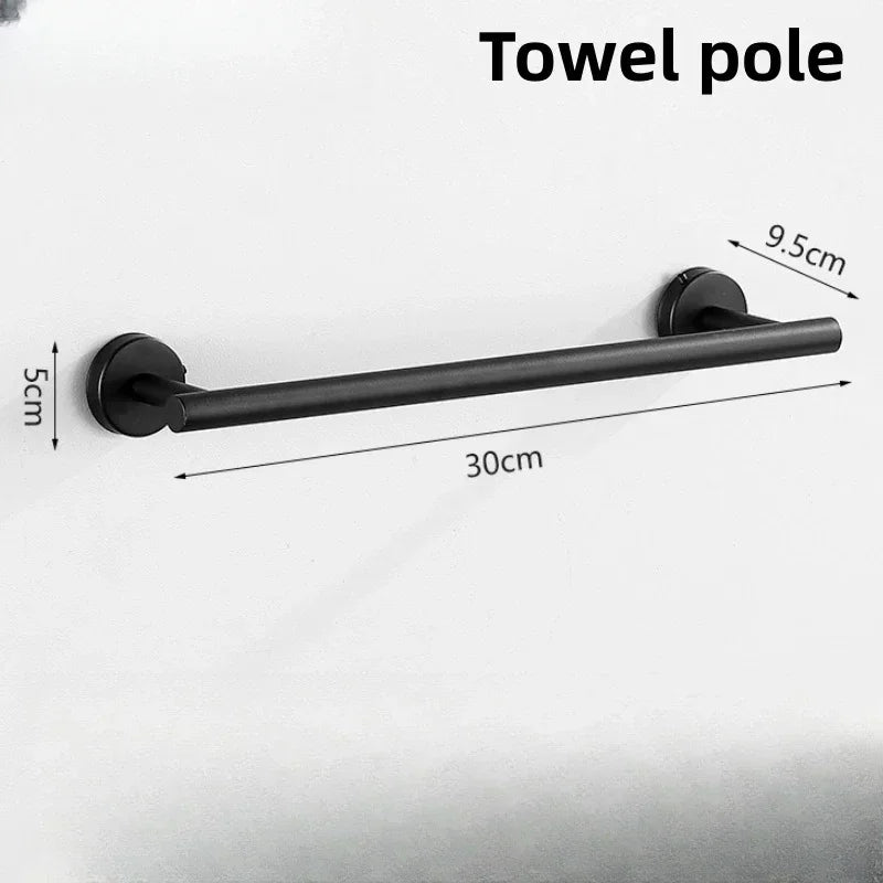 Wall Mount Black Bathroom Stainless Steel Towel Rack