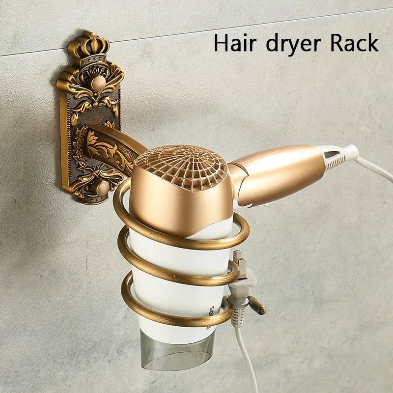 Antique Bathroom Hardware Wall-Mounted Towel Rack Toilet Brush