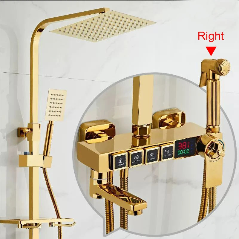 Oxg Golden Thermostatic Shower Faucet Bathroom Faucet Digital