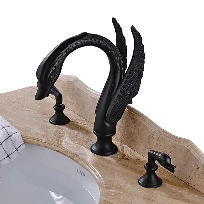 Bathroom Basin Faucet Deck Mounted Dual Handle Cold