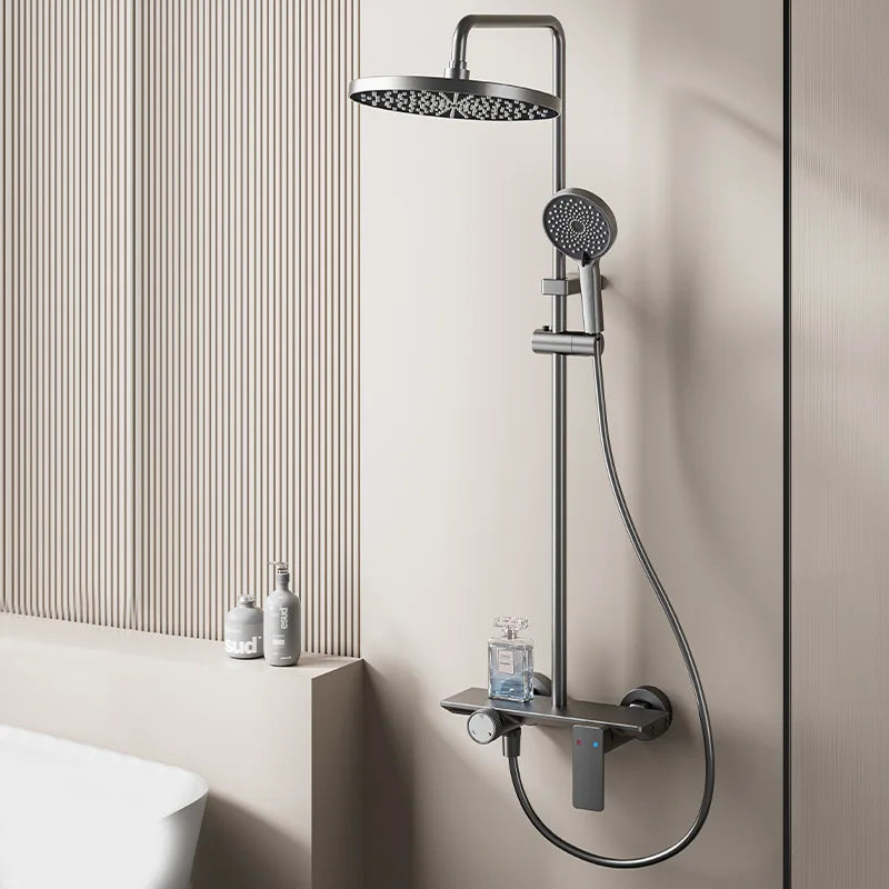 Gray Bathroom Shower Rainfall Shower Faucet Apartment Hotels