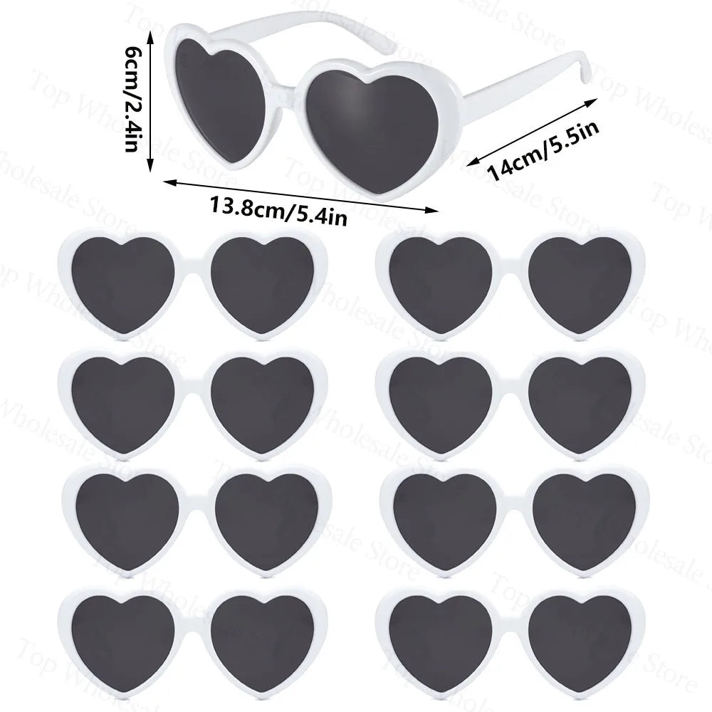 12-100pcs Wedding Bridal Heart Shaped Sunglasses Party Favors