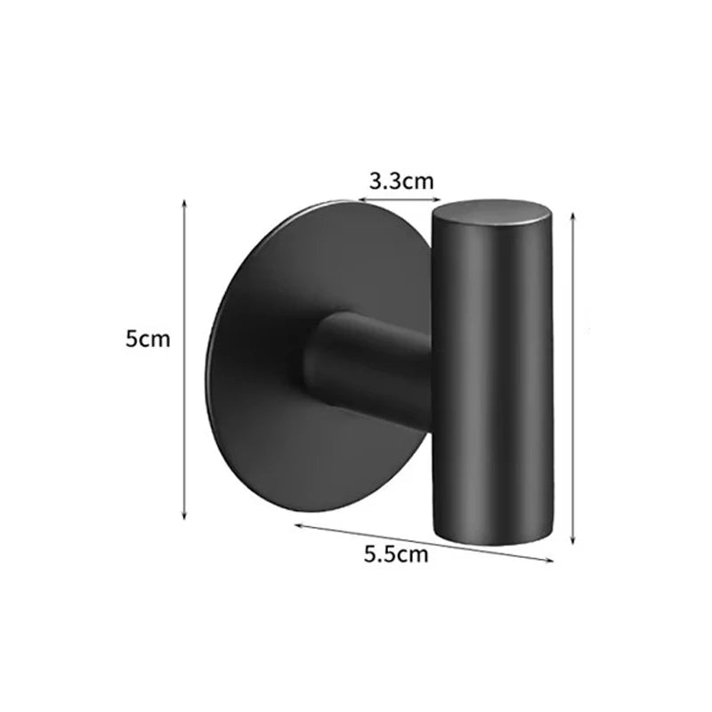 304 Stainless Steel Bathroom Towel Hooks Black Coat