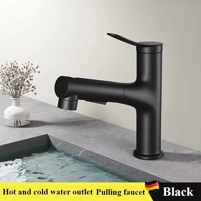 Pull-Out Bathroom Faucet Cold Water Outlet Bathroom Sink