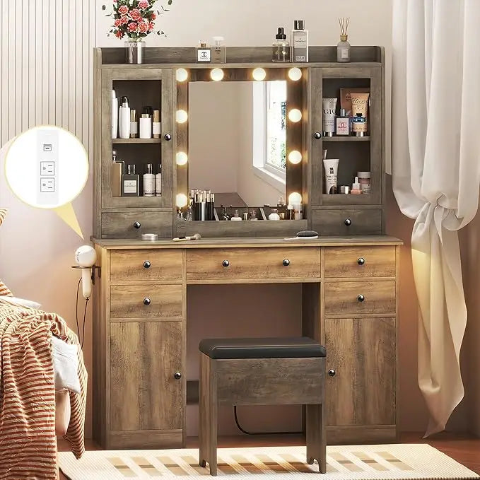 Vanity Table Adjustable Color Lighting Suitable Women Bedrooms