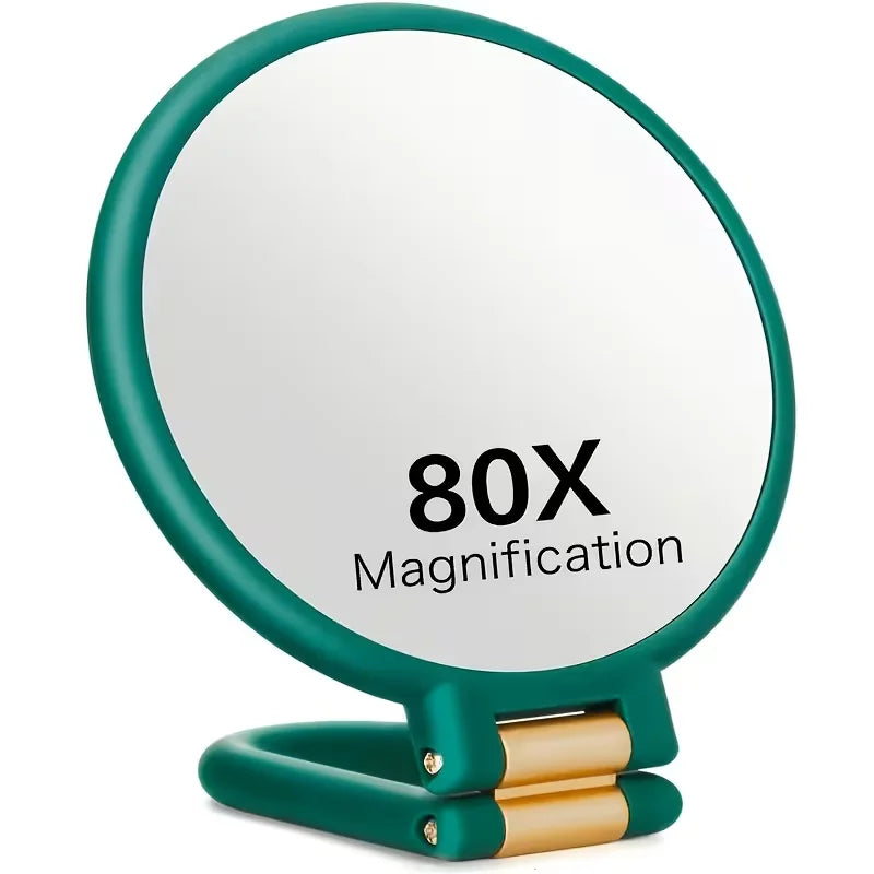 Hd Double-Sided Makeup Mirror 1x/80x Magnification Handheld