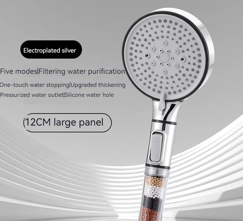 5-Speed Booster Large Panel Strong Water Shower Head