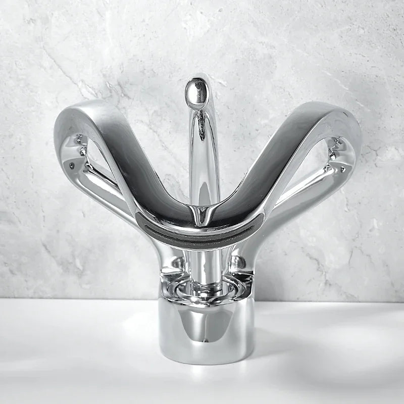 Faucet Bathroom Hollow Out Design Waterfall Basin Mixer