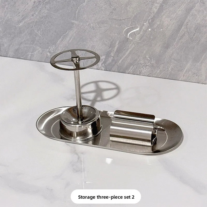 Stainless Steel Toothbrush Toothpaste Holder Wall Mounted