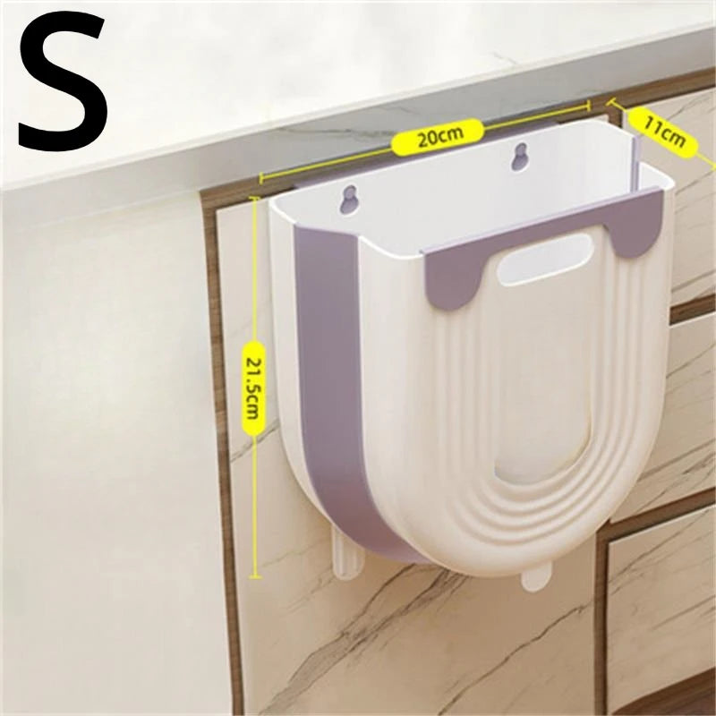 S/L Folding Hanging Trash Can Bathroom Cabinet Wall