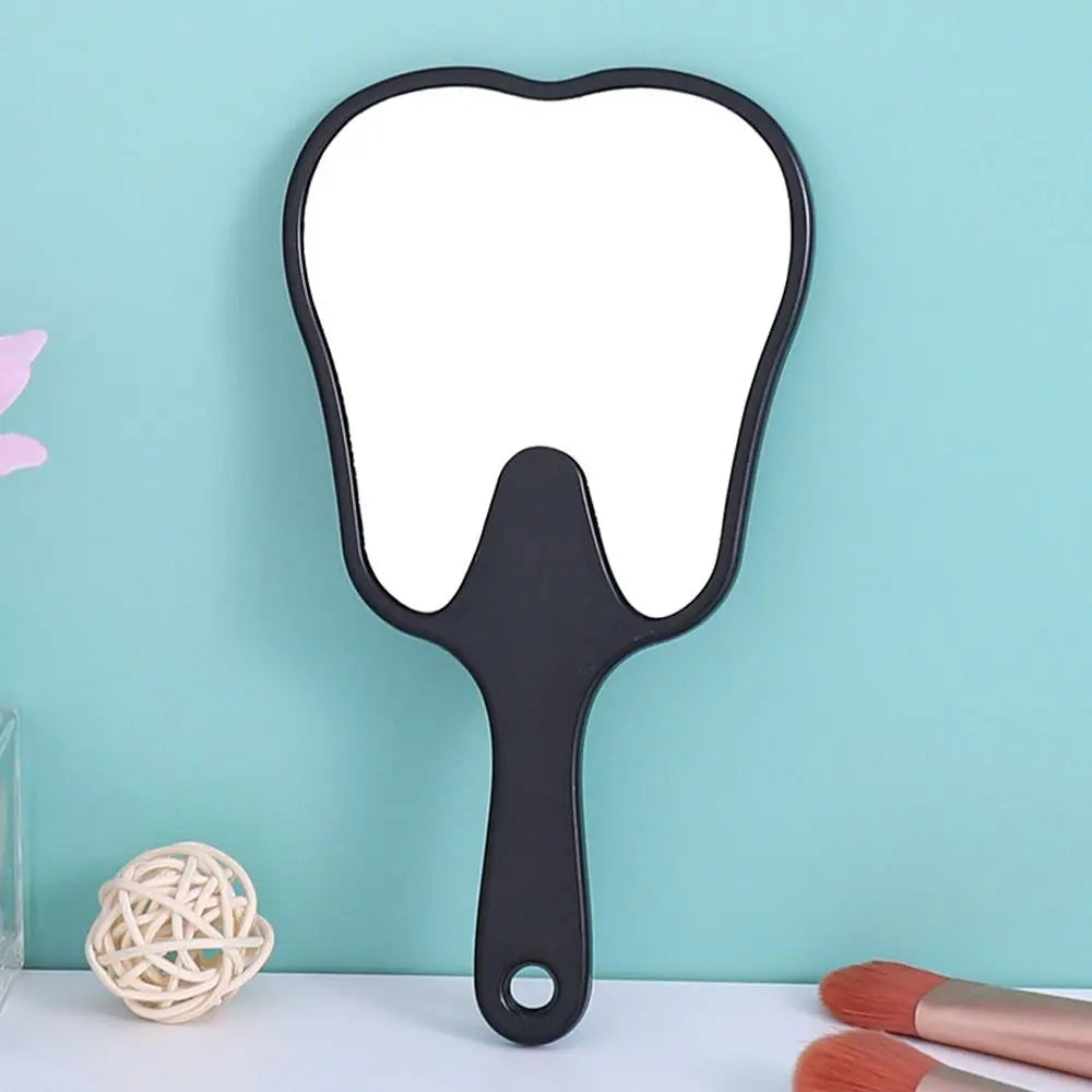 1pc Tooth Shaped Handheld Mirror Cute Makeup Mirror