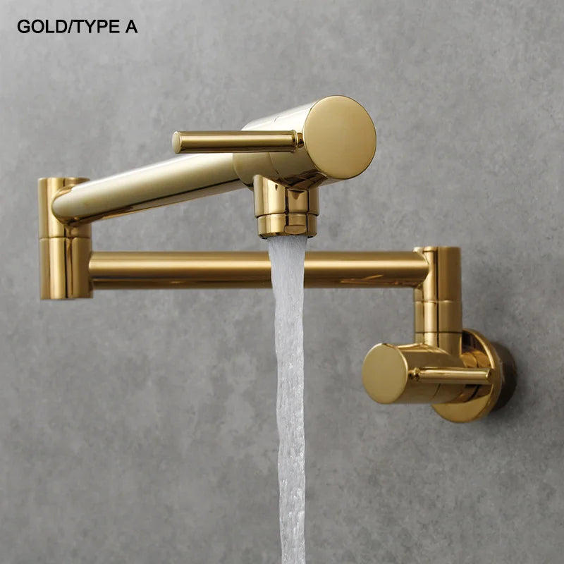 Brass Pot Filler Tap Wall Mount Foldable Faucet