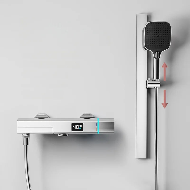 Temperature Display Bathtub Faucet Shower Complete Faucet Cold