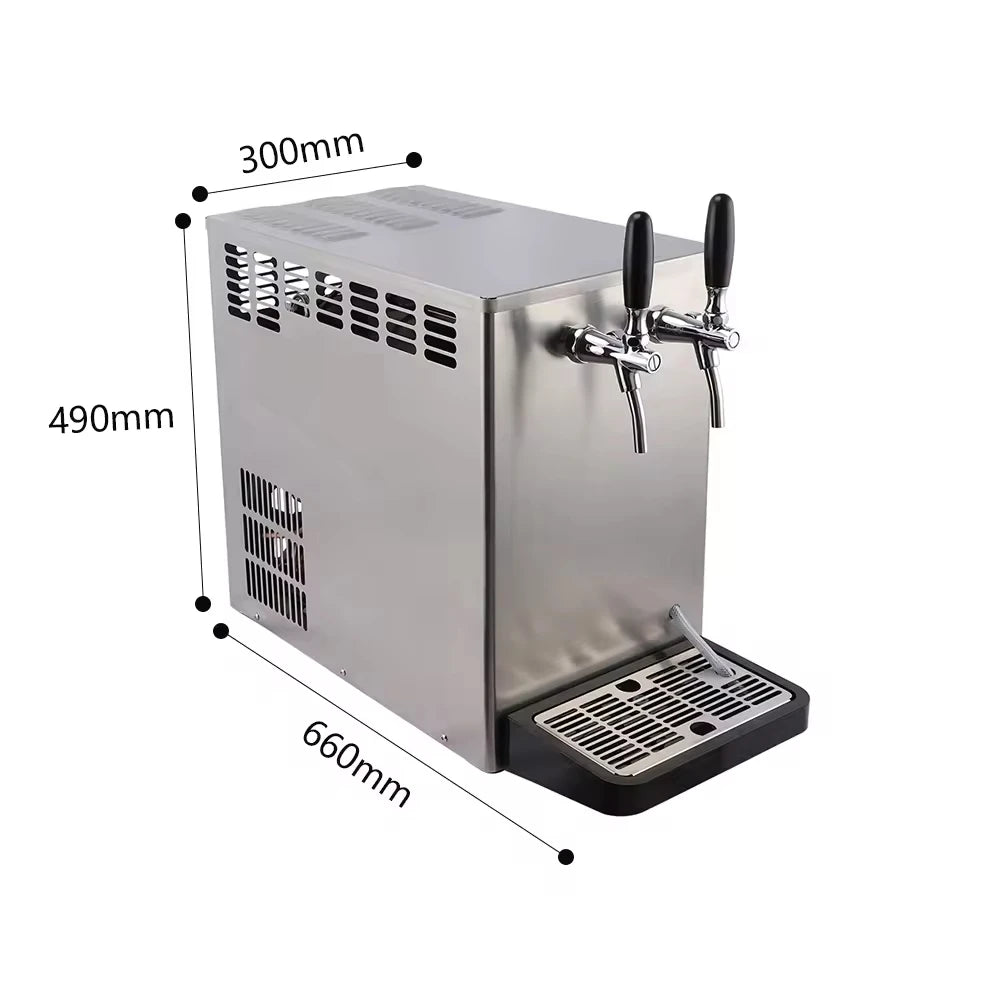 Countertop Draft Beer Cooler - Dual/Single Tap Stainless