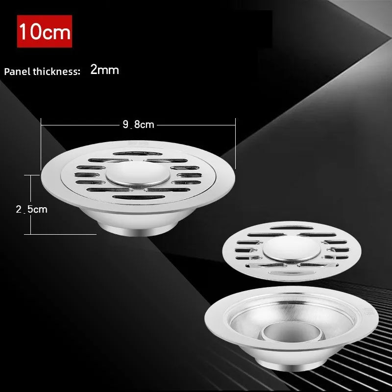 Stainless Steel Floor Drains Shower Anti-Odor Drainer Bathtub