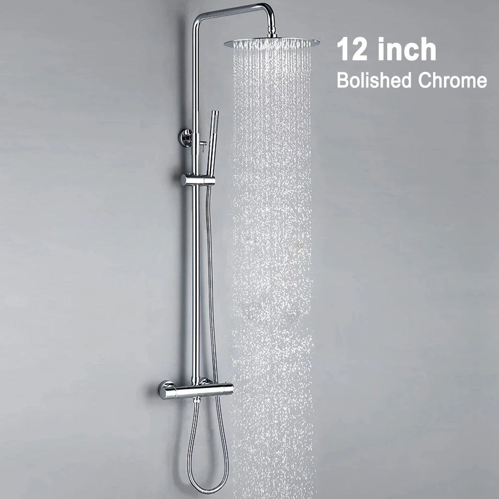 Thermostat Shower Mixer Valve Bathroom Thermostatic Faucet Wall