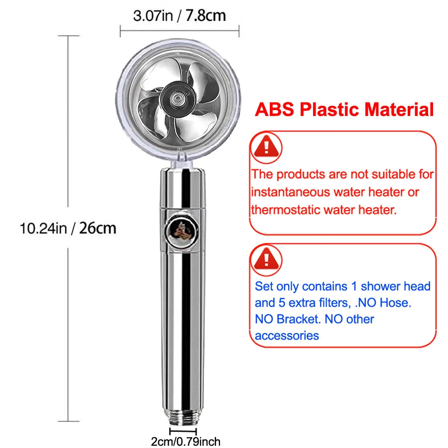 Water Saving Handhold Shower Head Nozzle Filter 360