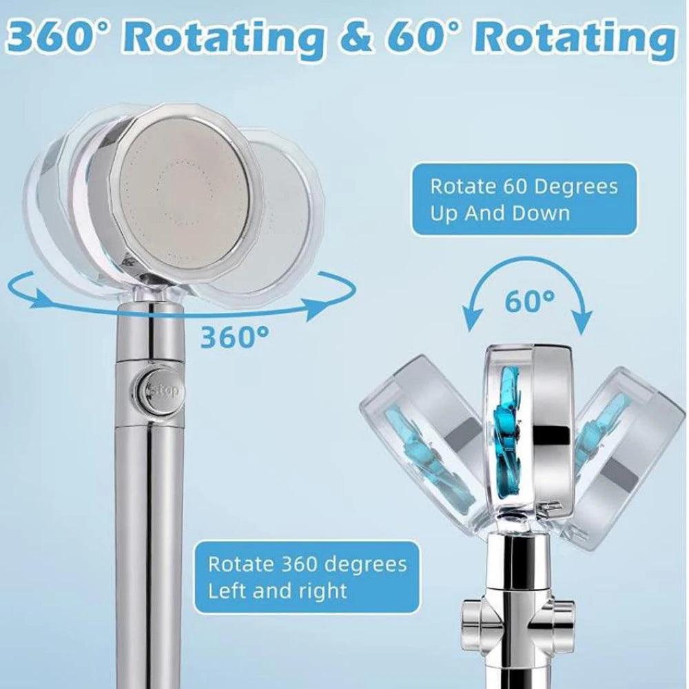Water Saving Handhold Shower Head Nozzle Filter 360