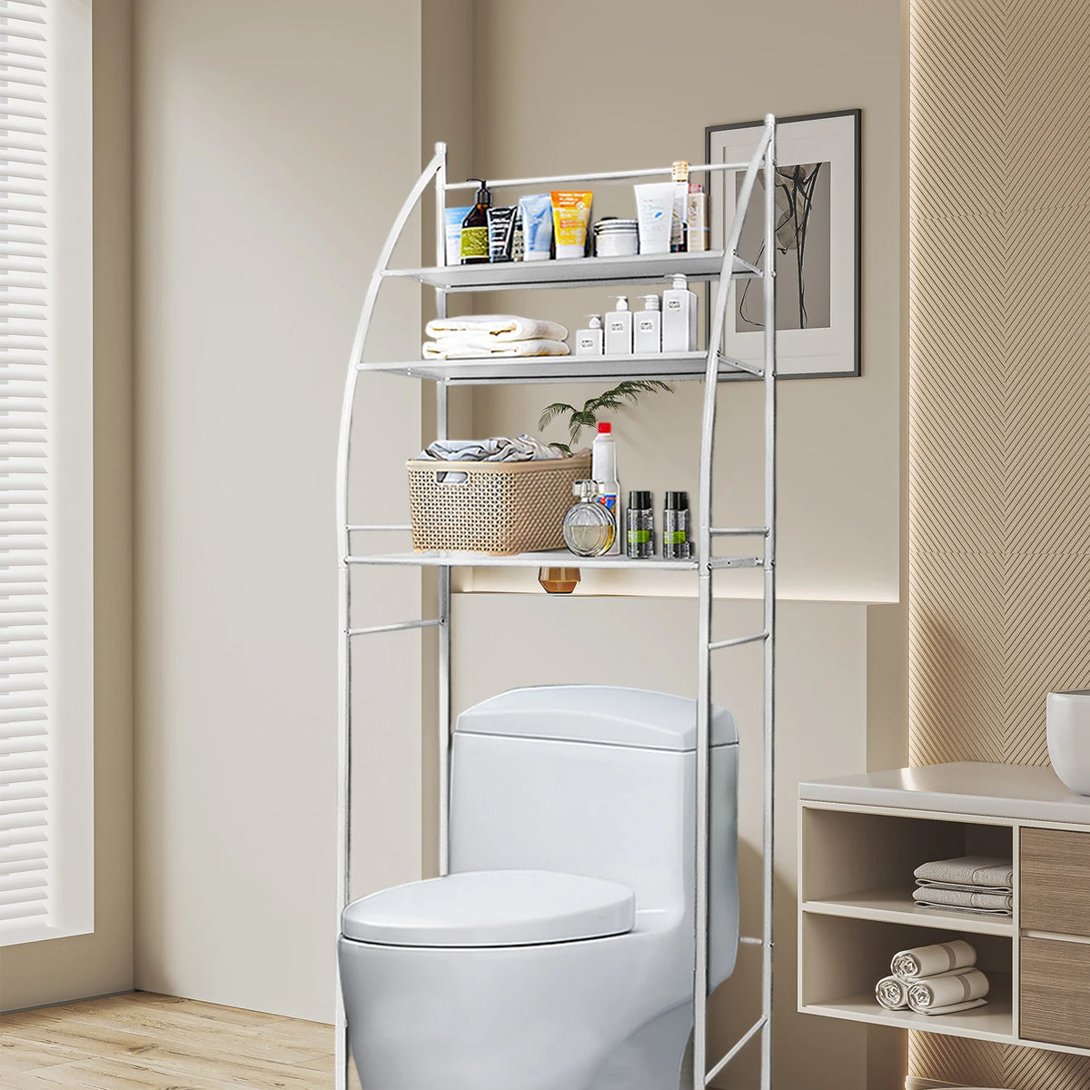 3-Layer Over-The-Toilet Shelf Bathroom Shelf Organizer