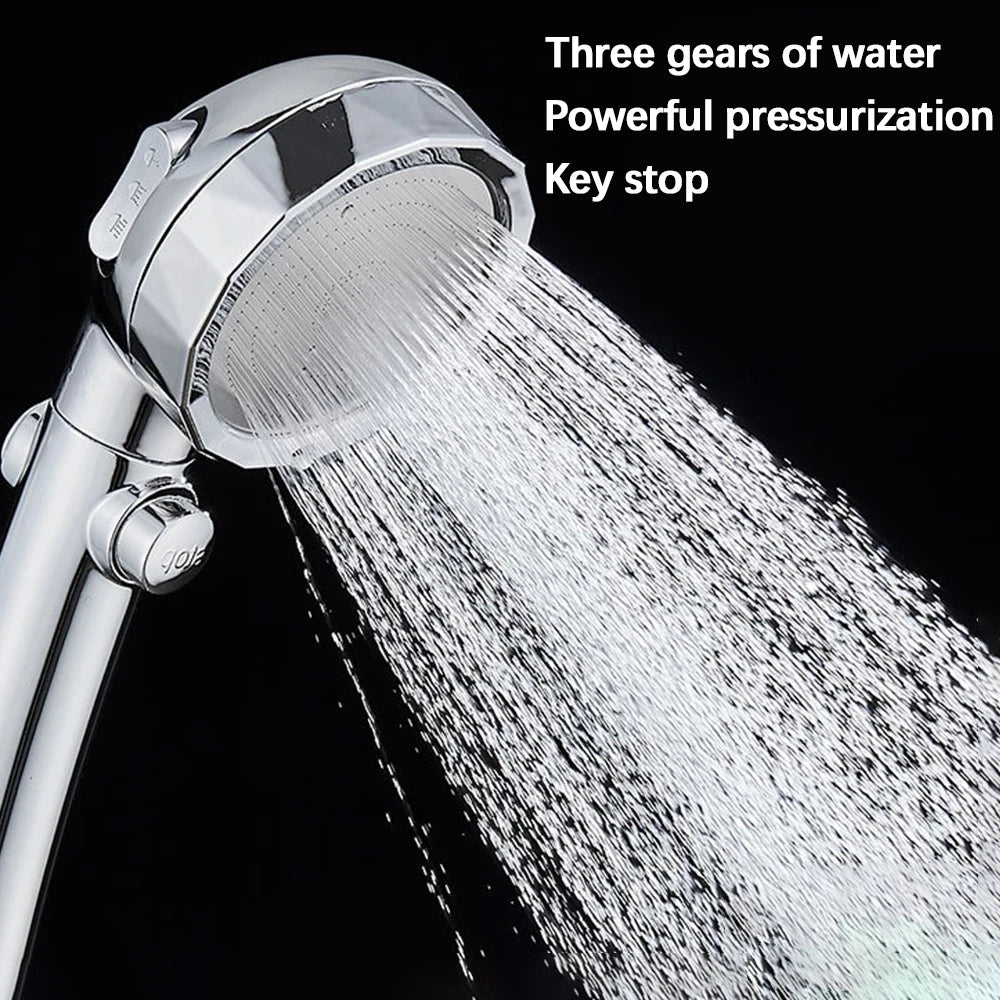 High Pressure Shower Head On/Off Pause Switch Modes
