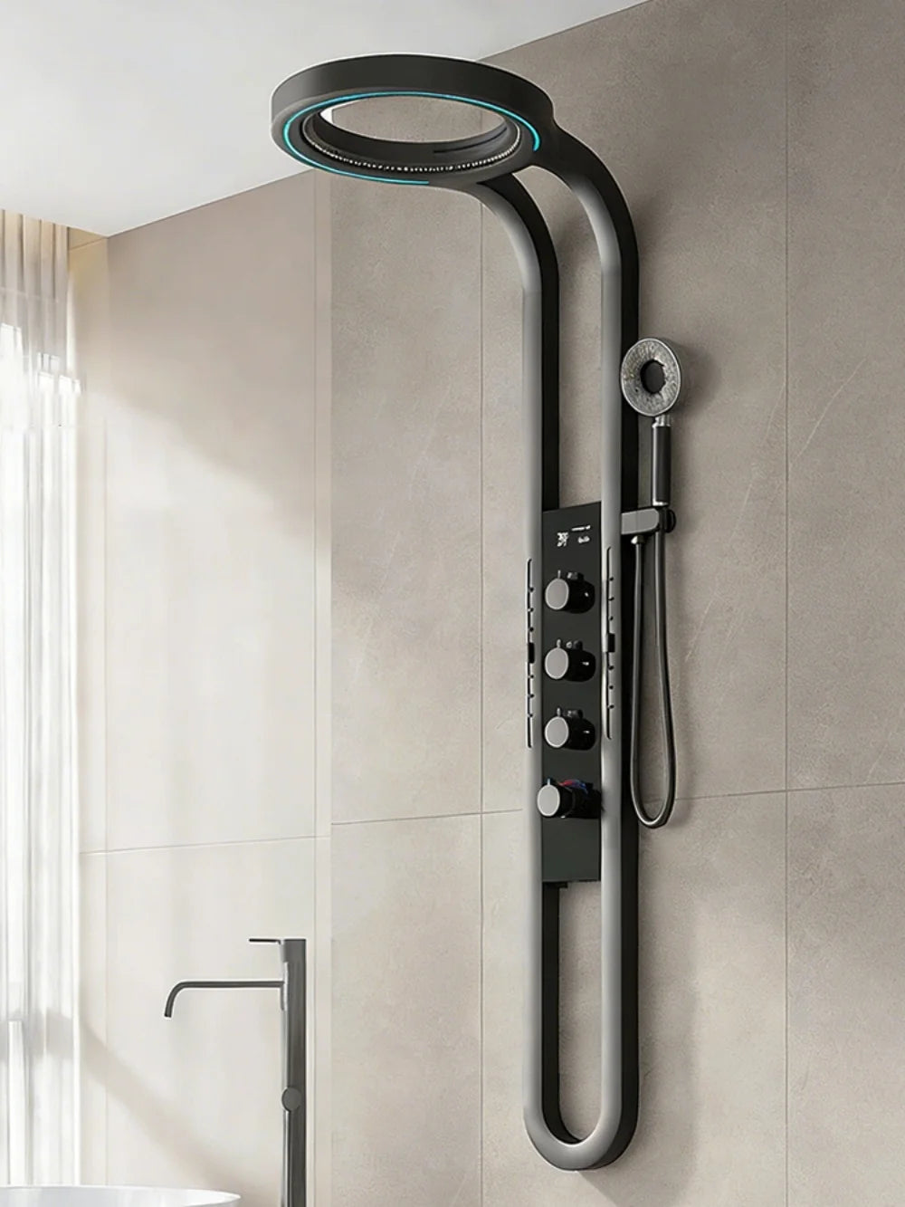 Bathroom Light Shower Faucet Panel Led Digital Display