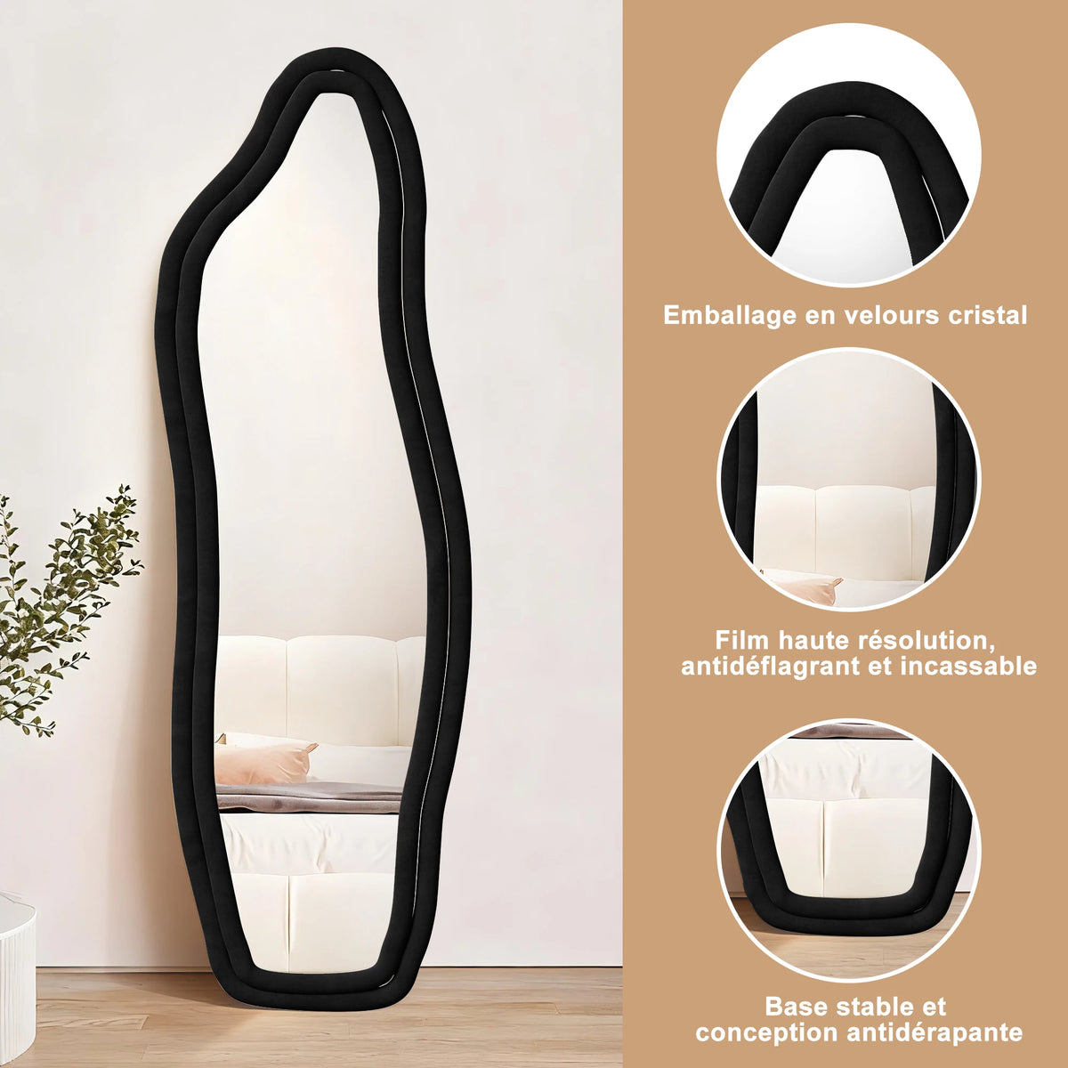 140 45 Cm Irregular Wavy Full Length Mirror