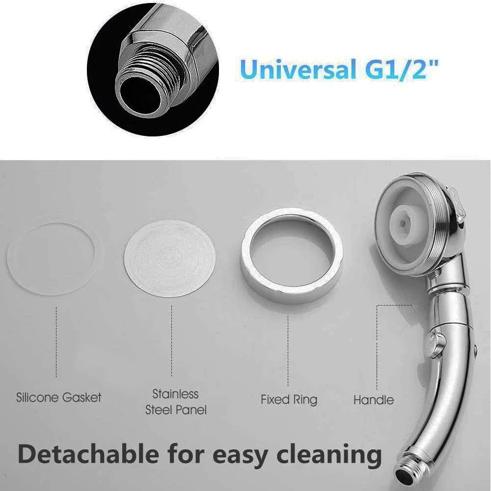 High Pressure Shower Head On/Off Pause Switch Modes