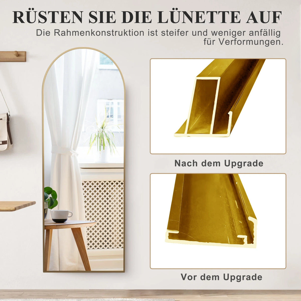 Comanlai Arched Full-Length Mirror Dressing Mirror 164 54