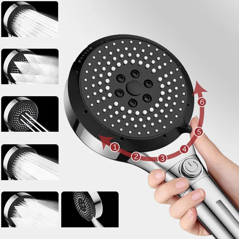 Booster Modes Shower Head Adjustable Filter Dechlorination