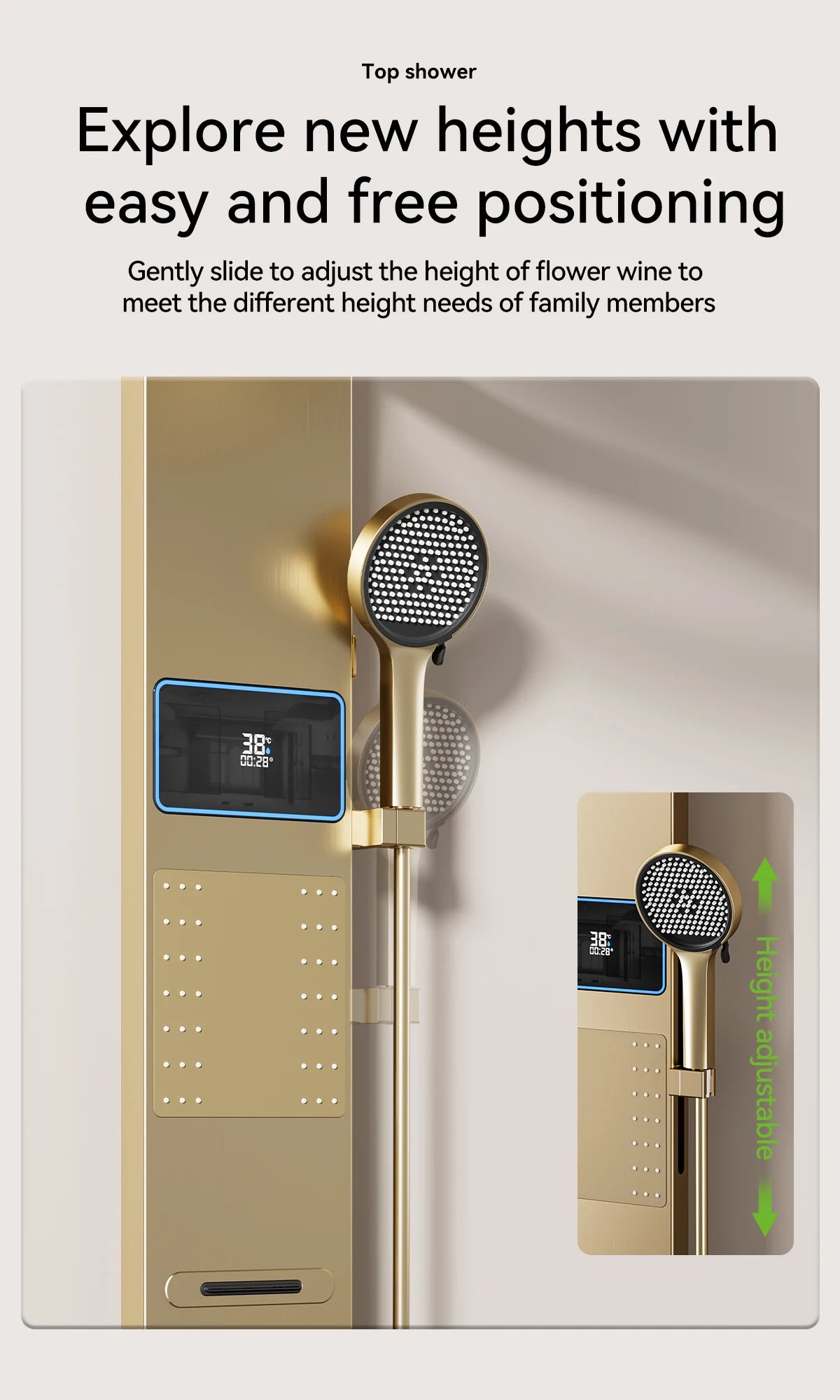 Led Shower Panel System Wall Mounted Rain &