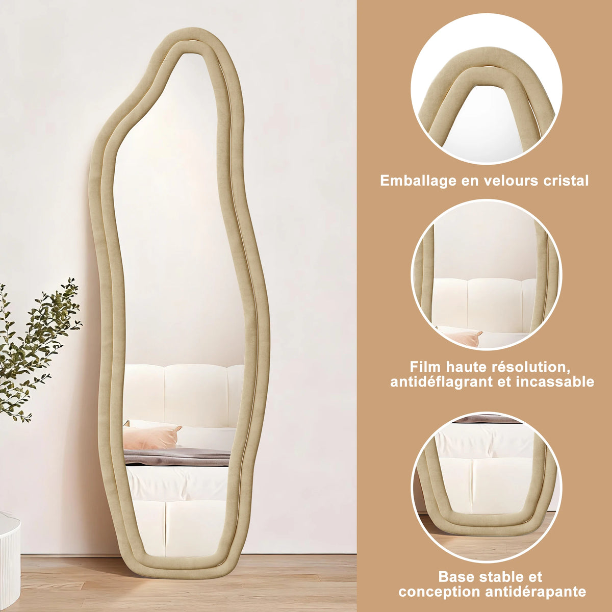 140 45 Cm Irregular Wavy Full Length Mirror