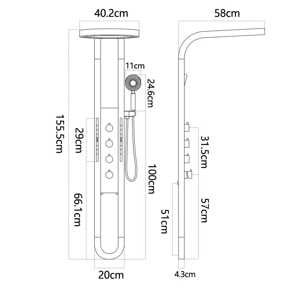 Bathroom Light Shower Faucet Panel Led Digital Display