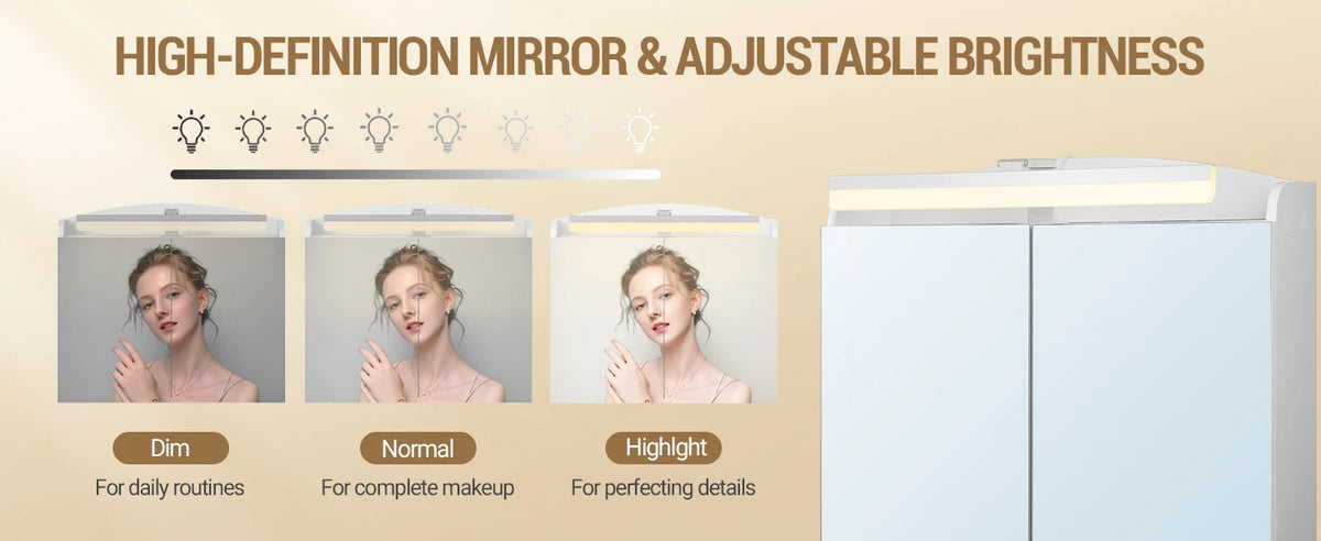Bathroom Mirror Cabinet Lighting Mirror Wall Cabinet Hair