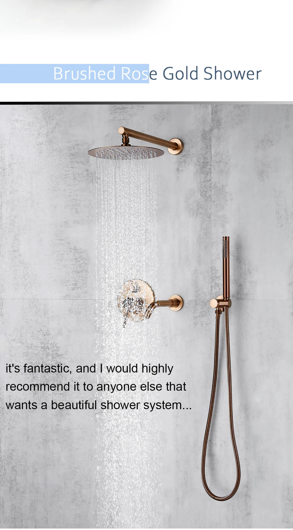 Bathroom Shower Faucet Brushed Rose Gold Smesiteli Brass