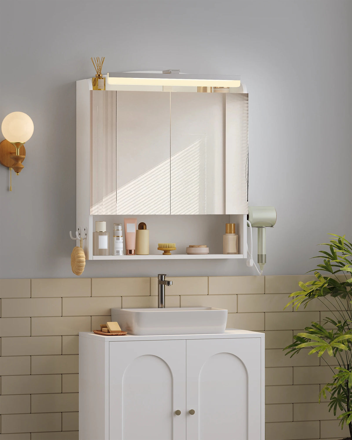 Bathroom Mirror Cabinet Lighting Mirror Wall Cabinet Hair