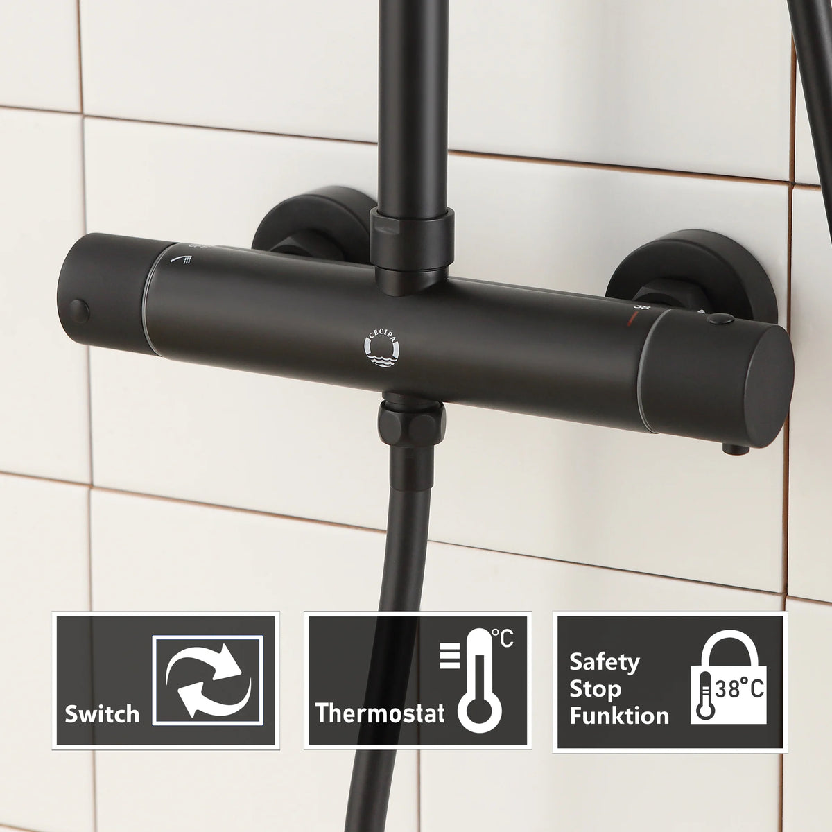 Cecipa Shower Column 304 Stainless Steel Thermostatic Shower