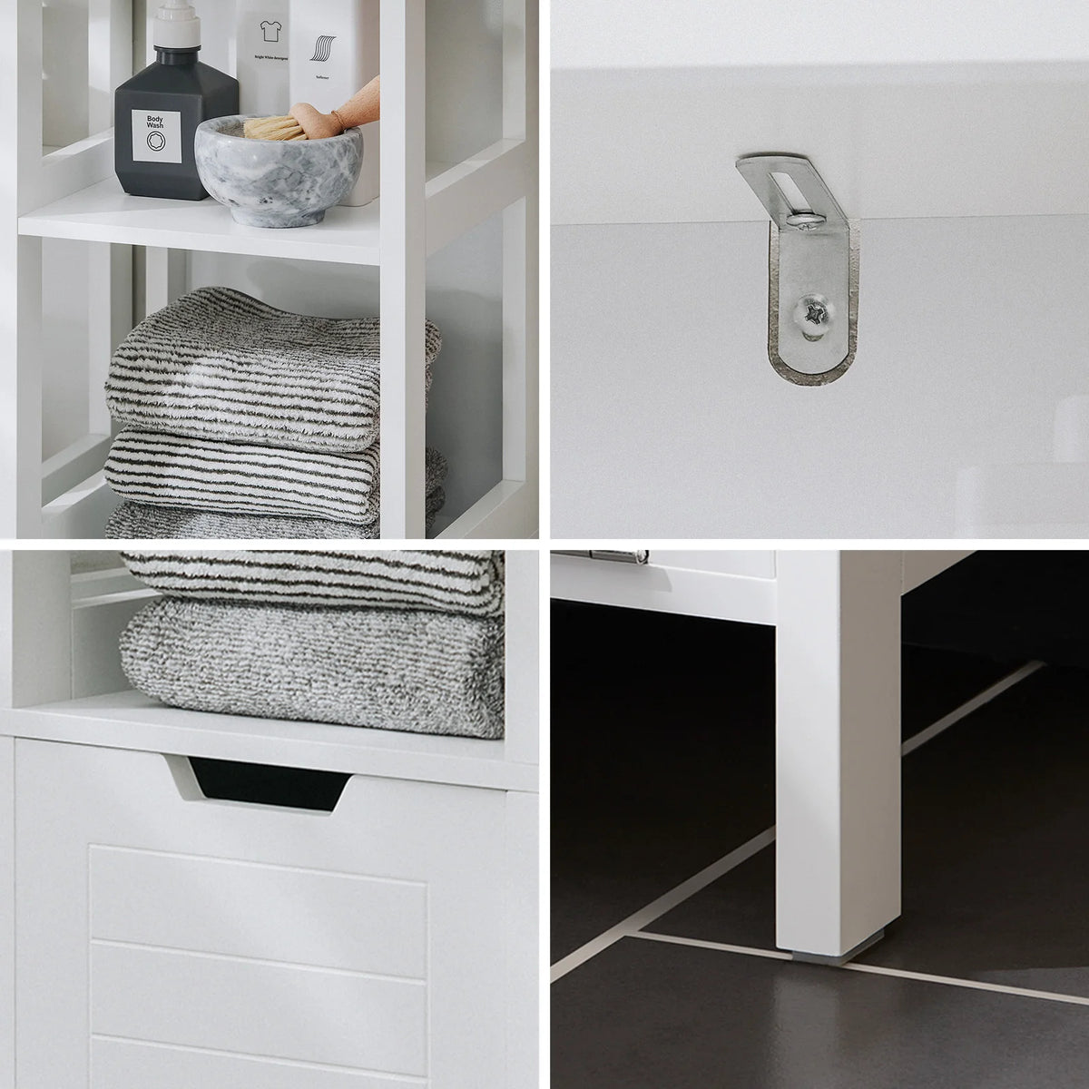 Sobuy Bzr123-W High Wardrobe Fold-Out Laundry Bag Bathroom