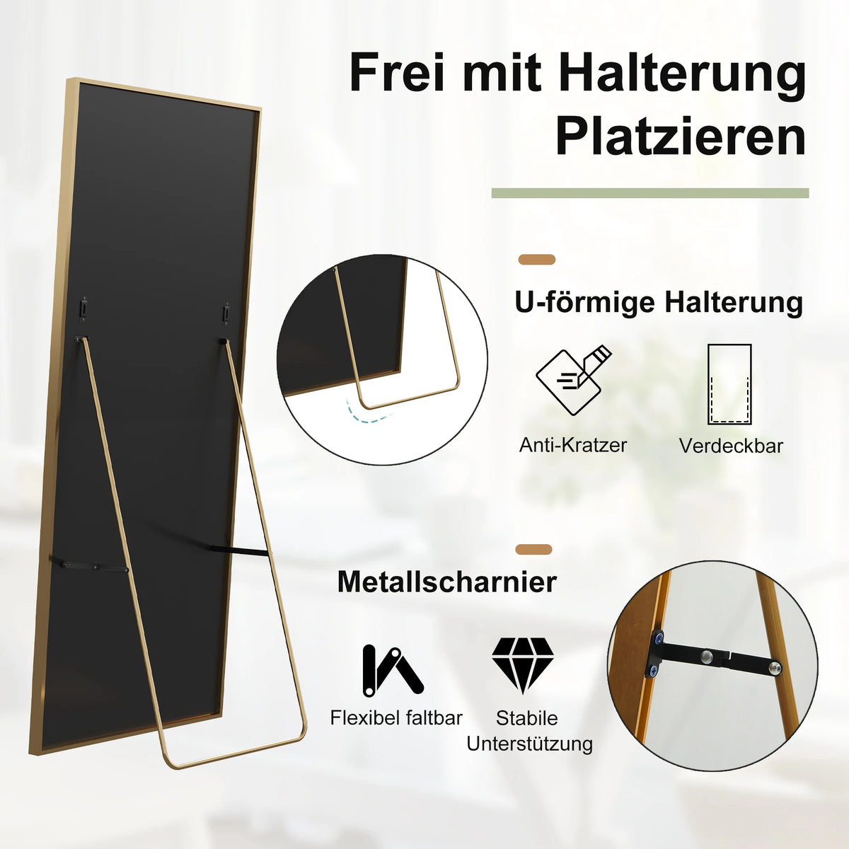 Anajqaqia 164-177cm Full-Length Mirror Rectangle Floor Standing