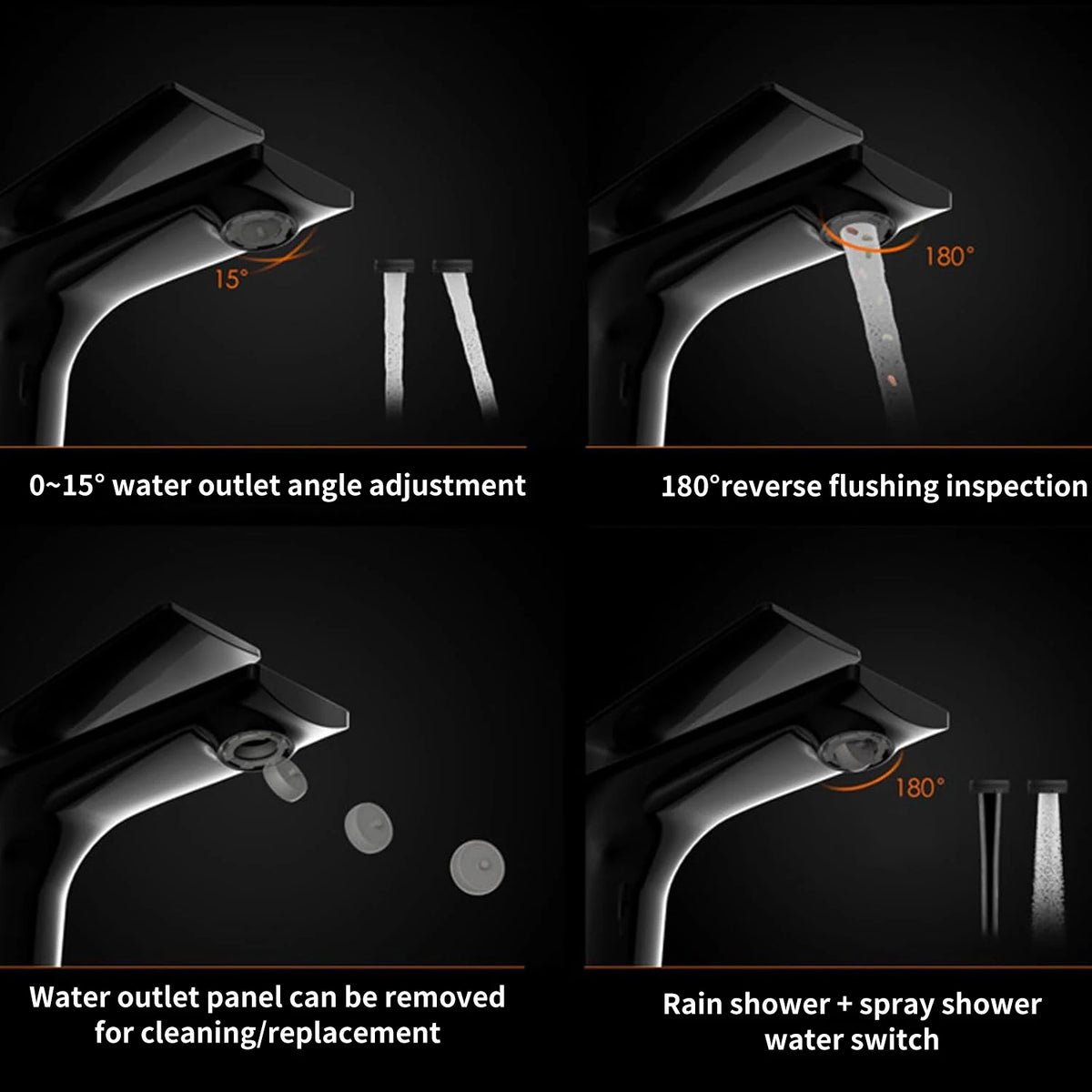 Bathroom Basin Faucet Led Digital Display Brass Dual