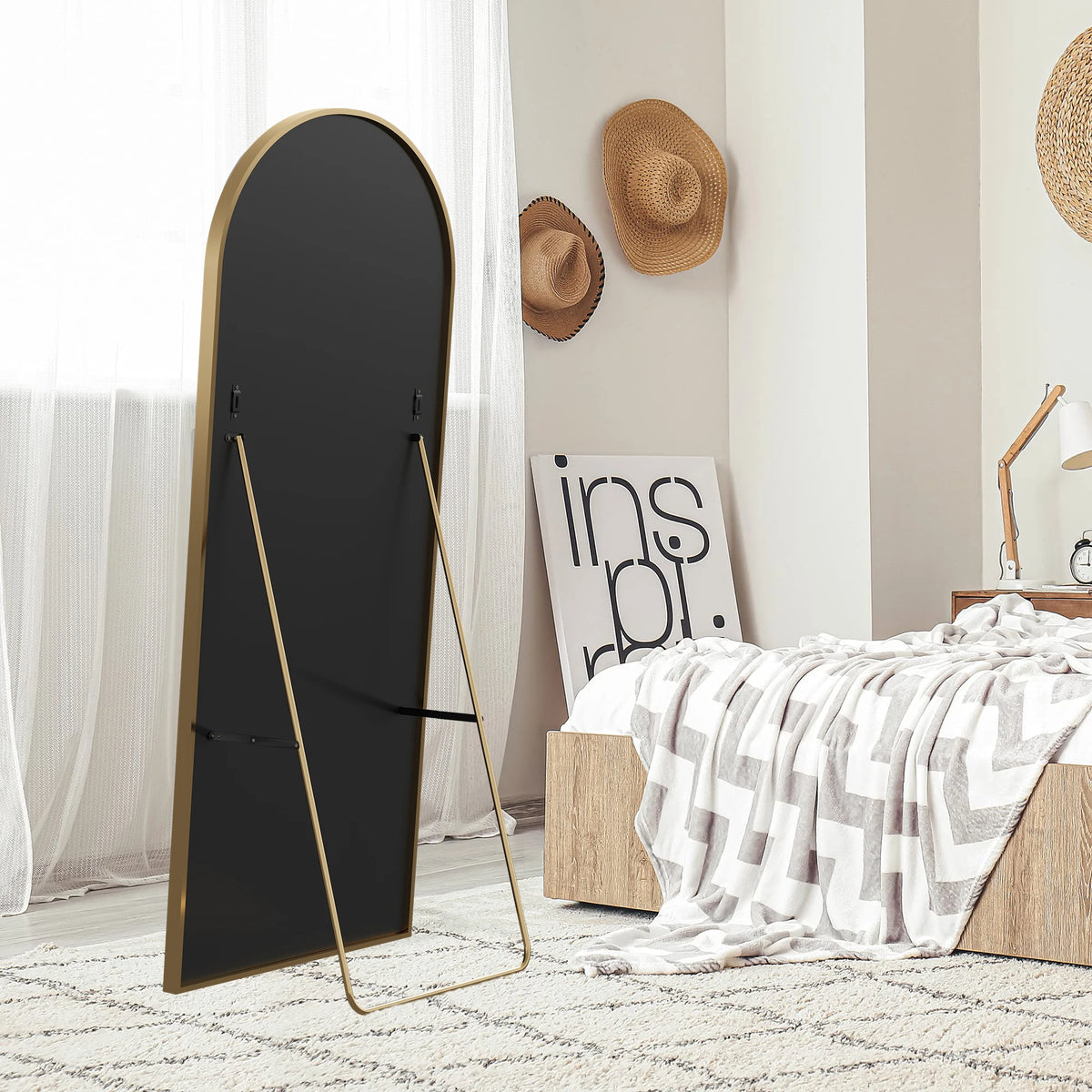 Comanlai Arched Full-Length Mirror Dressing Mirror 164 54
