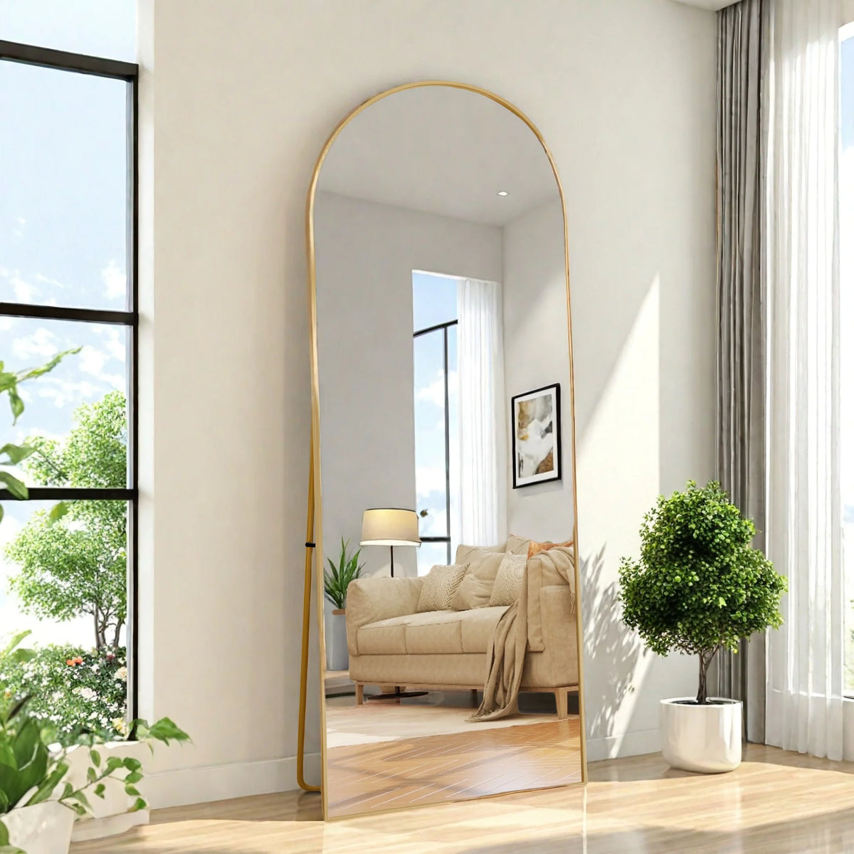 Comanlai Arched Full-Length Mirror Dressing Mirror 164 54