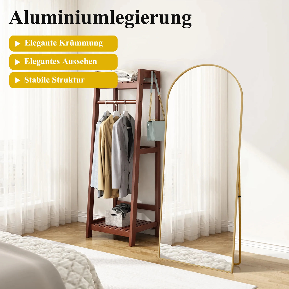Comanlai Arched Full-Length Mirror Dressing Mirror 164 54