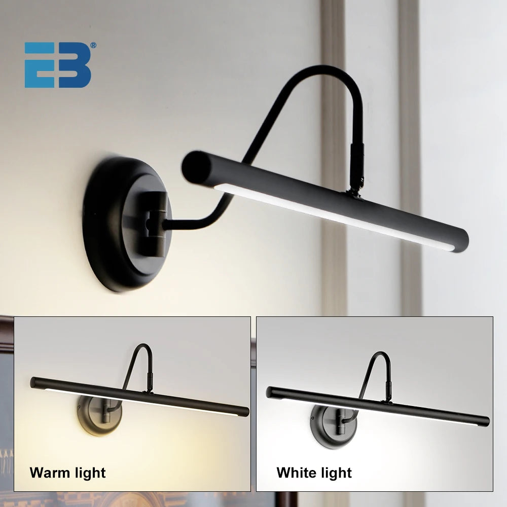 Ebuybest Led Wall Lamp Modern Black Bathroom Mirror