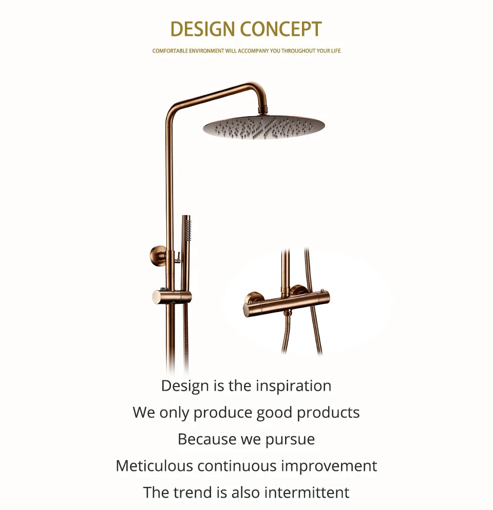 Thermostat Mixer Shower Wall Mount Bathroom Faucet Diverter